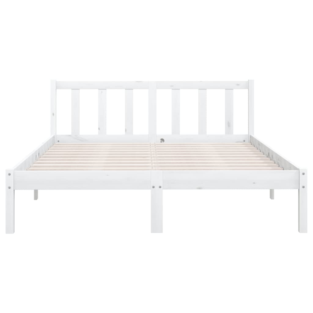 Estrutura de cama 140x190 cm pinho maciço branco