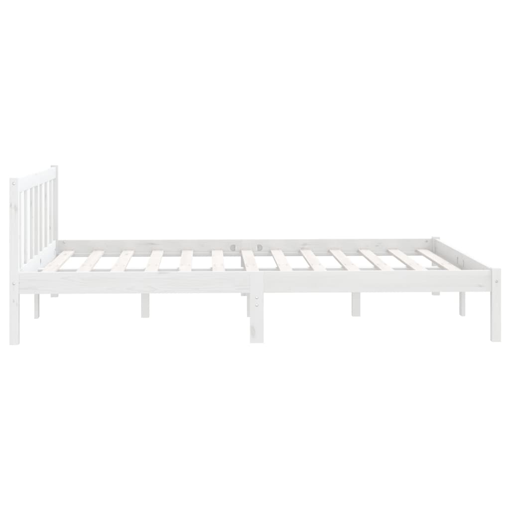 Estrutura de cama 140x190 cm pinho maciço branco