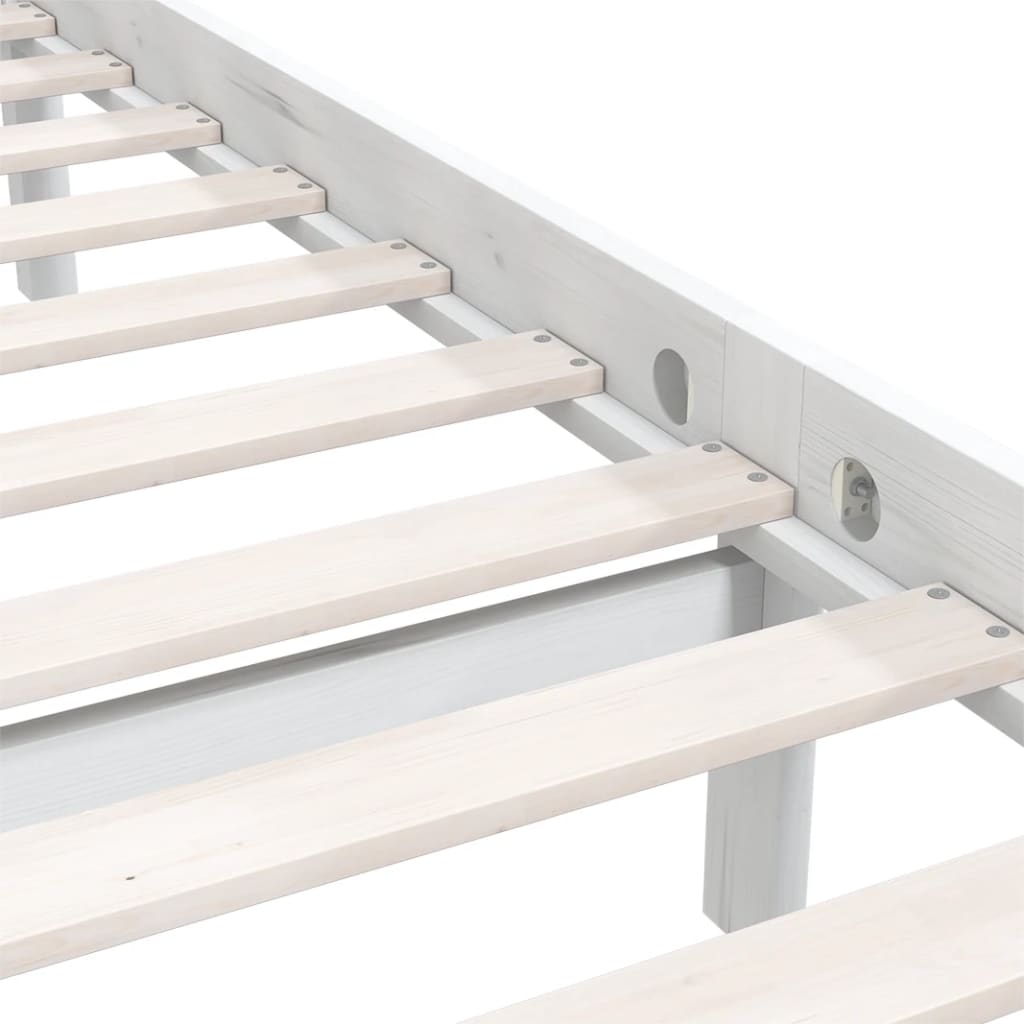 Estrutura de cama 140x190 cm pinho maciço branco