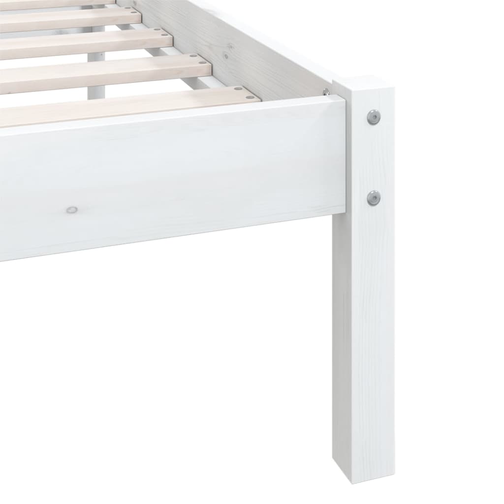 Estrutura de cama 140x190 cm pinho maciço branco