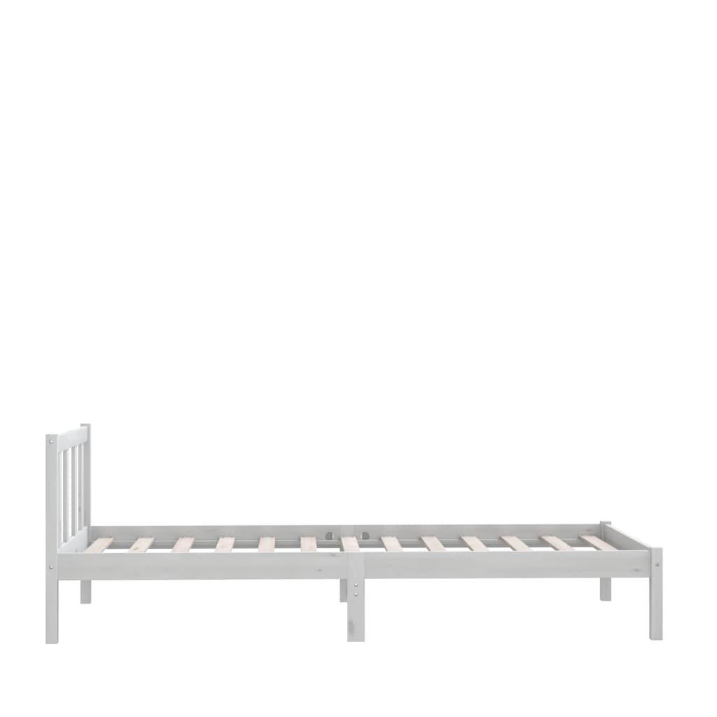 Estrutura de cama 90x200 cm pinho maciço branco