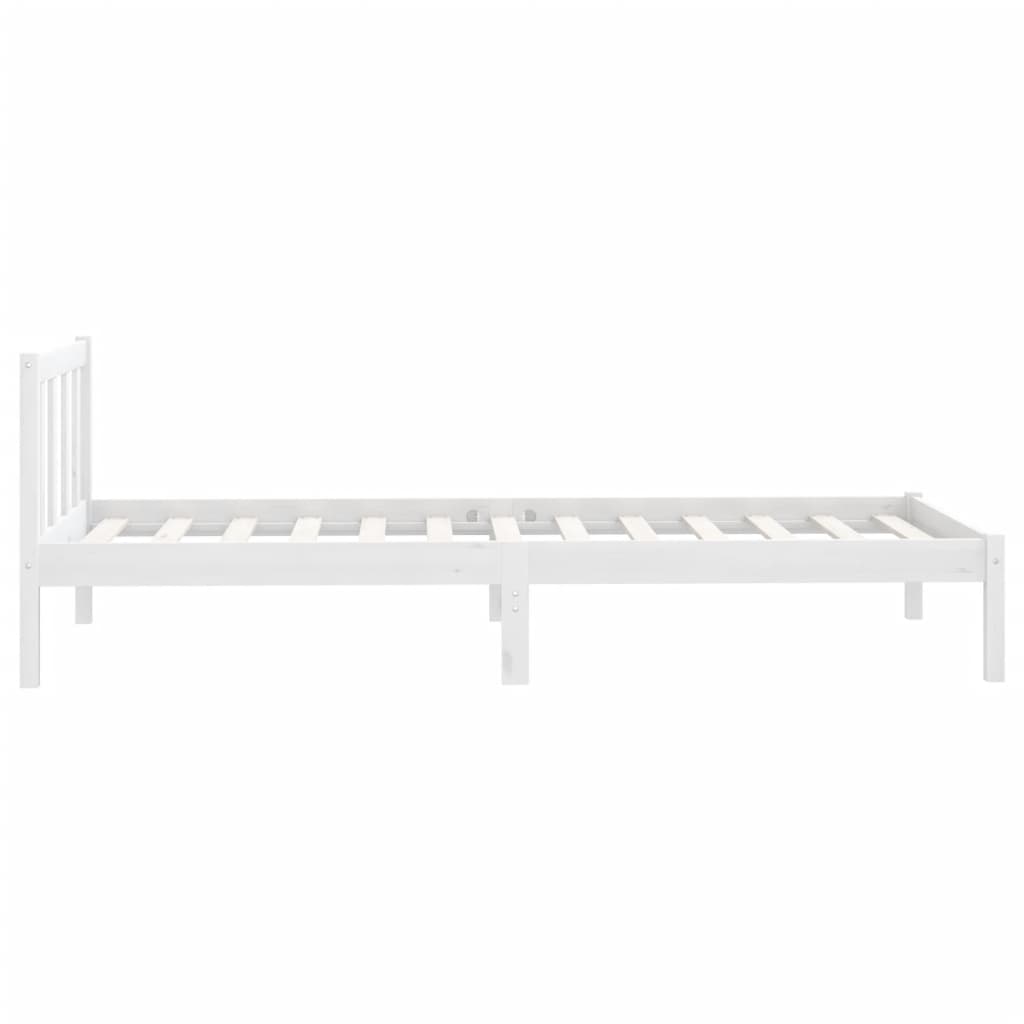 Estrutura de cama 90x200 cm pinho maciço branco