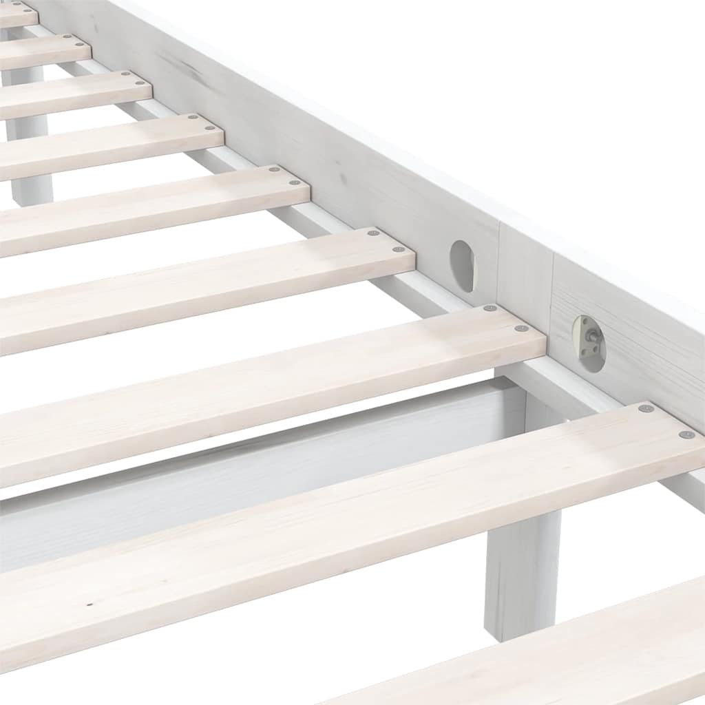 Estrutura de cama 90x200 cm pinho maciço branco