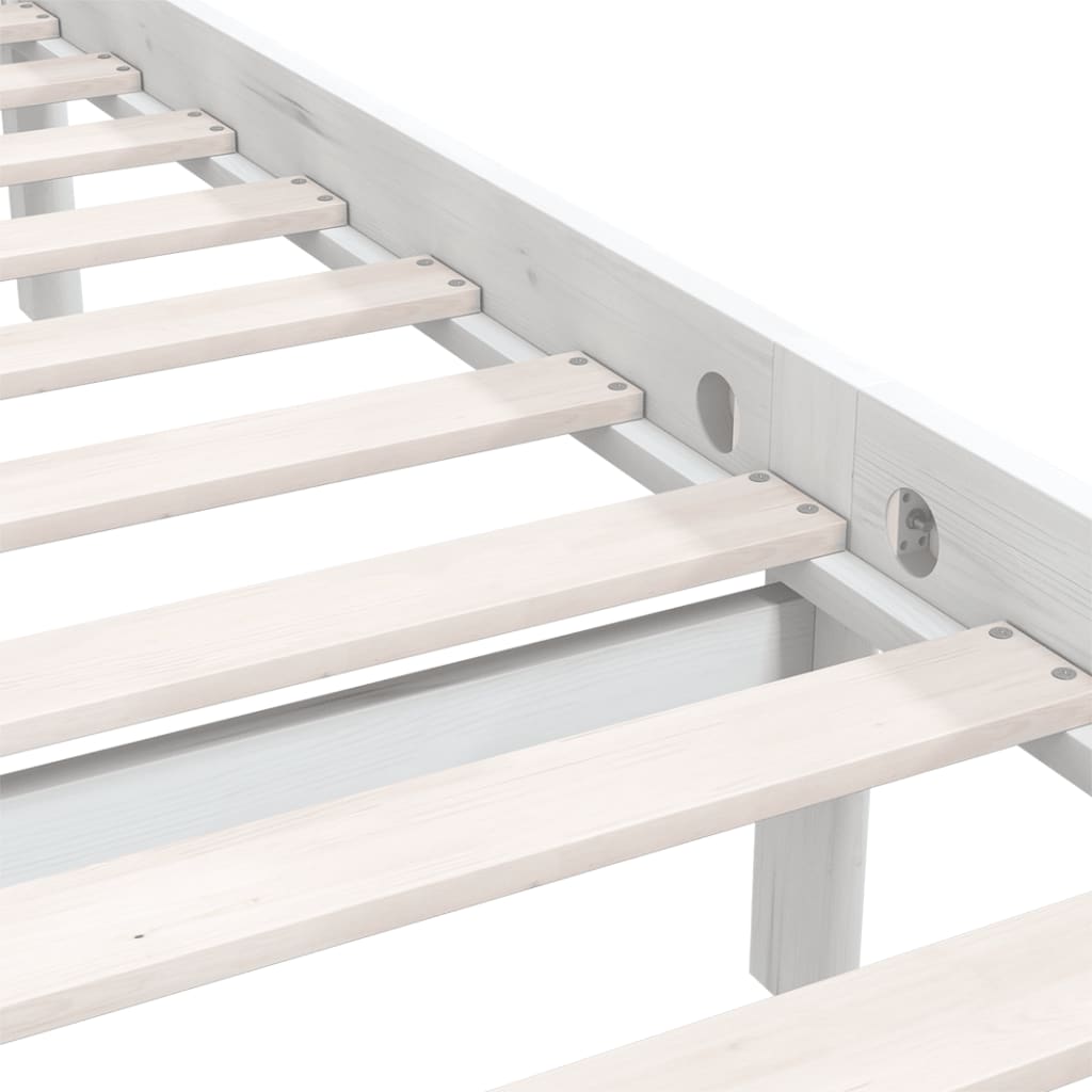 Estrutura de cama 90x200 cm pinho maciço branco