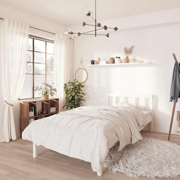 Estrutura de cama 90x200 cm pinho maciço branco