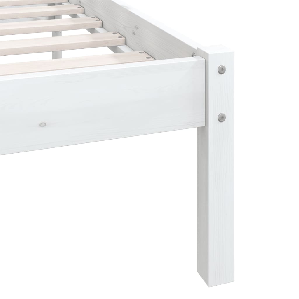 Estrutura de cama 120x200 cm pinho maciço branco