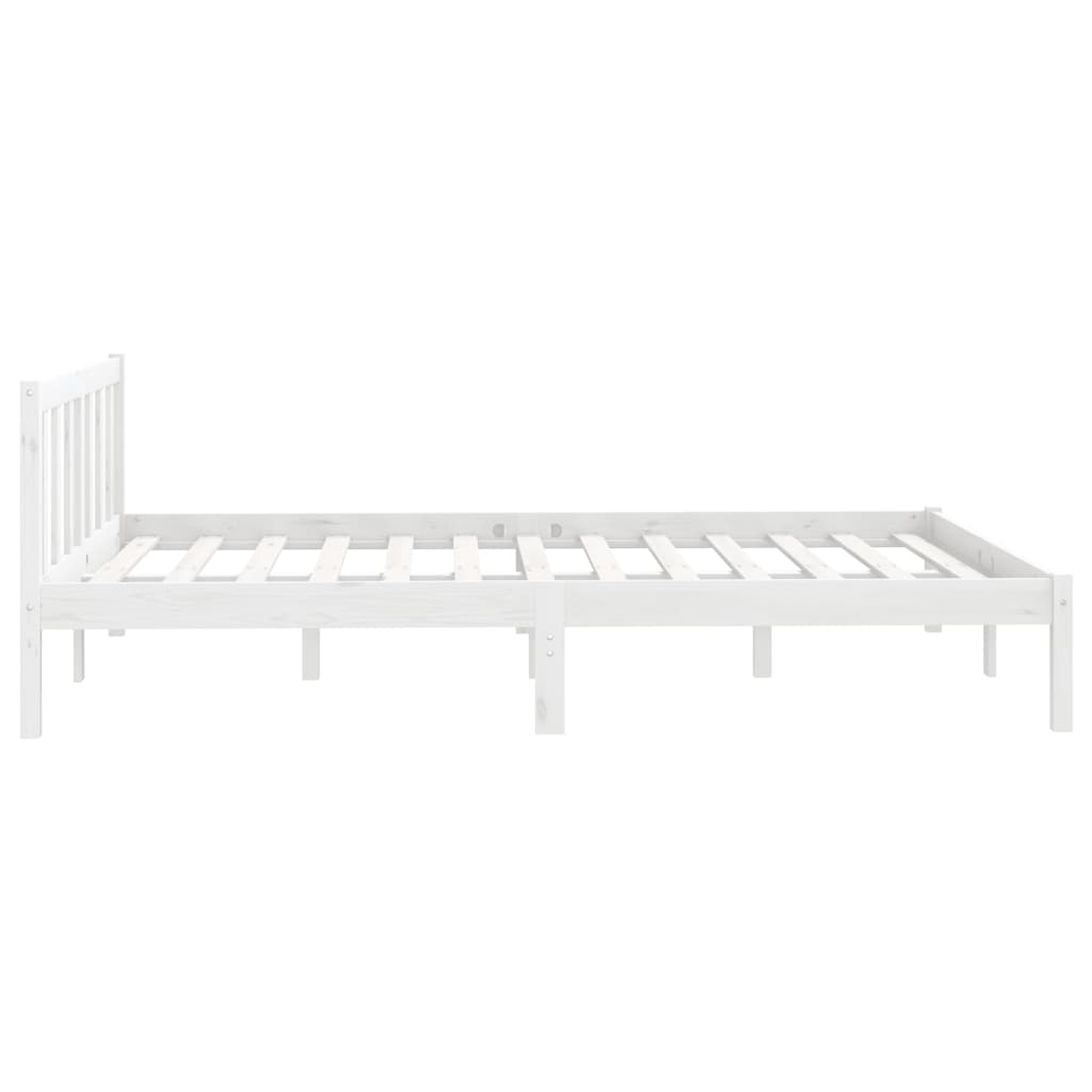 Estrutura de cama 140x200 cm pinho maciço branco