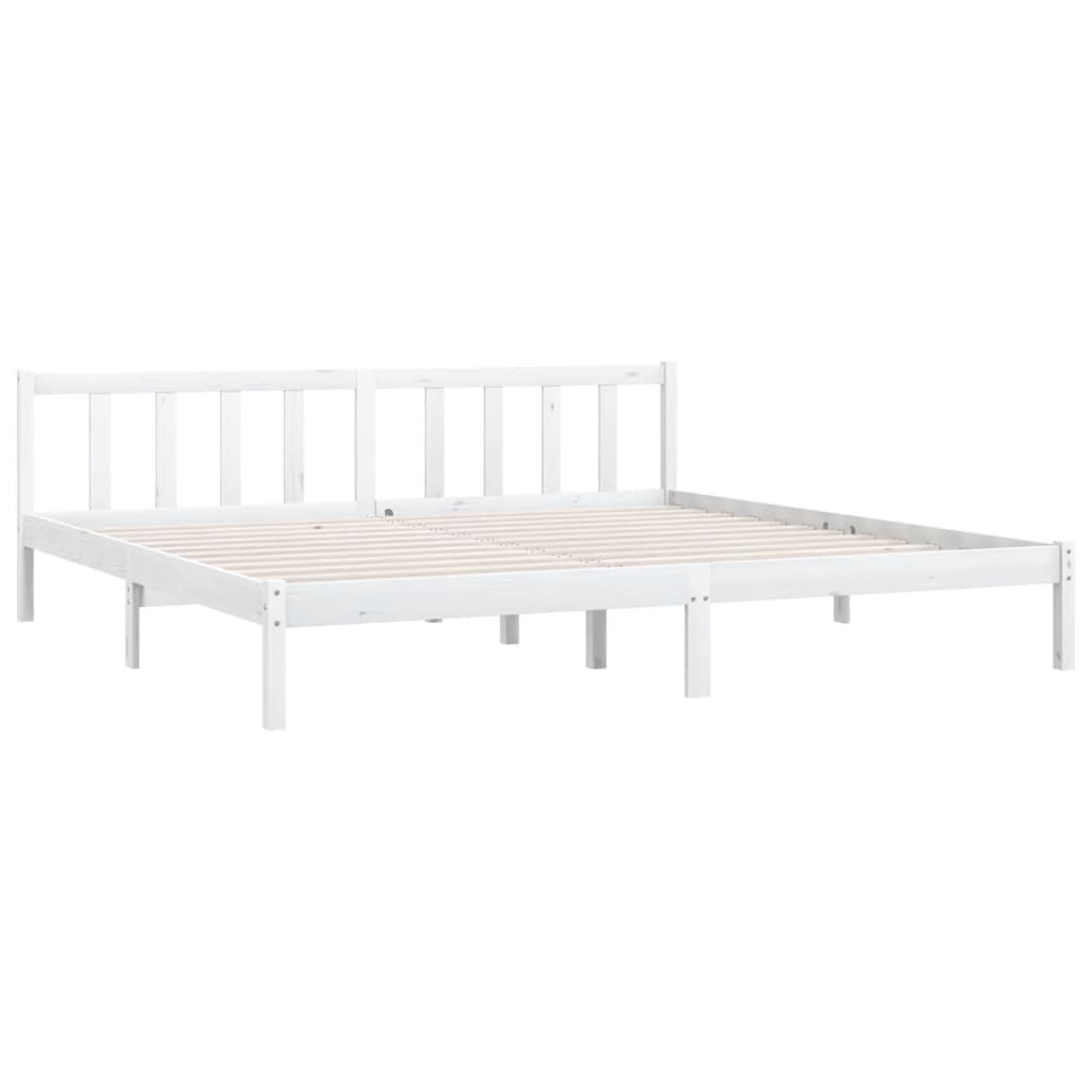 Estrutura de cama 200x200 cm pinho maciço branco