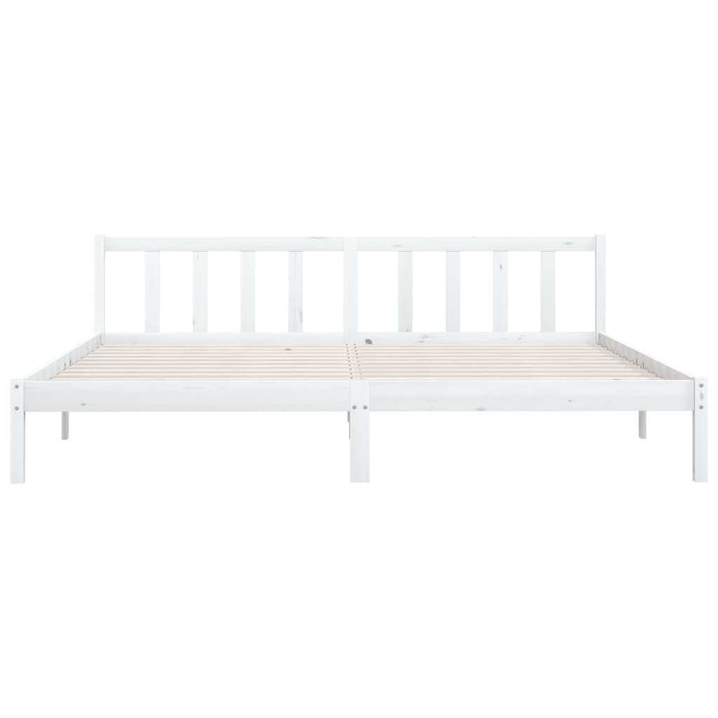 Estrutura de cama 200x200 cm pinho maciço branco
