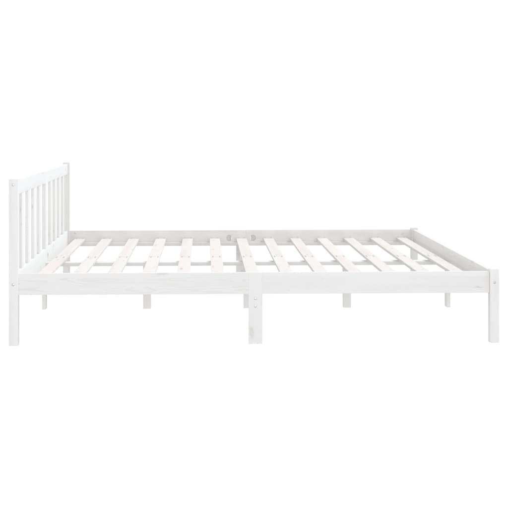 Estrutura de cama 200x200 cm pinho maciço branco