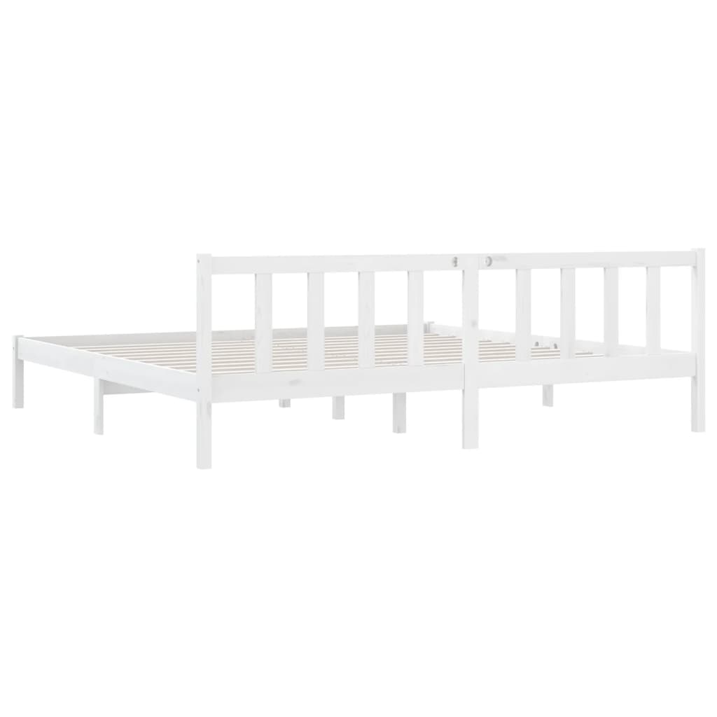 Estrutura de cama 200x200 cm pinho maciço branco