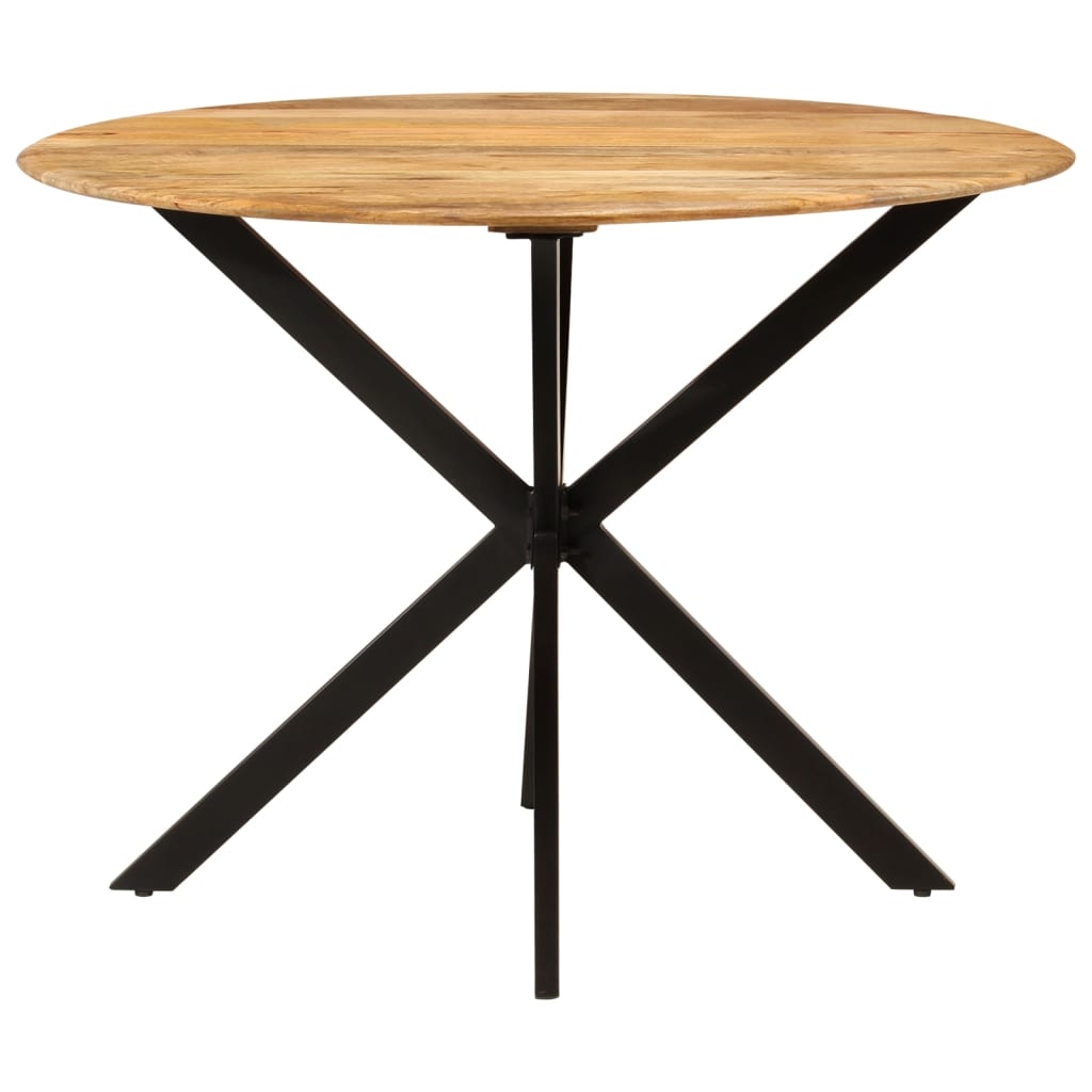 Mesa de jantar Ø110x78 cm madeira de mangueira maciça e aço