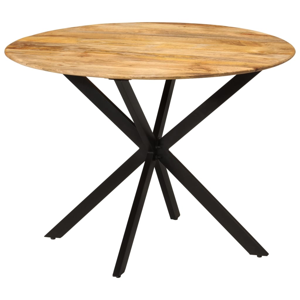 Mesa de jantar Ø110x78 cm madeira de mangueira maciça e aço