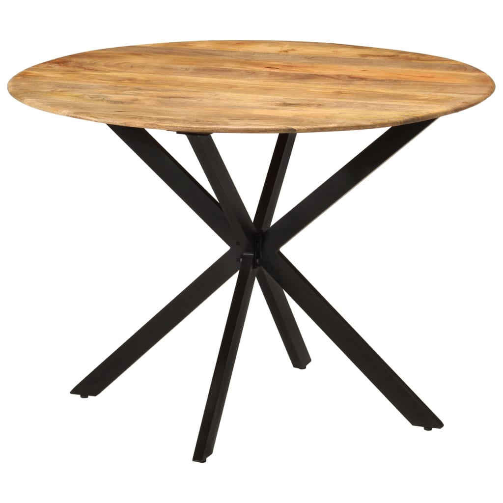 Mesa de jantar Ø110x78 cm madeira de mangueira maciça e aço