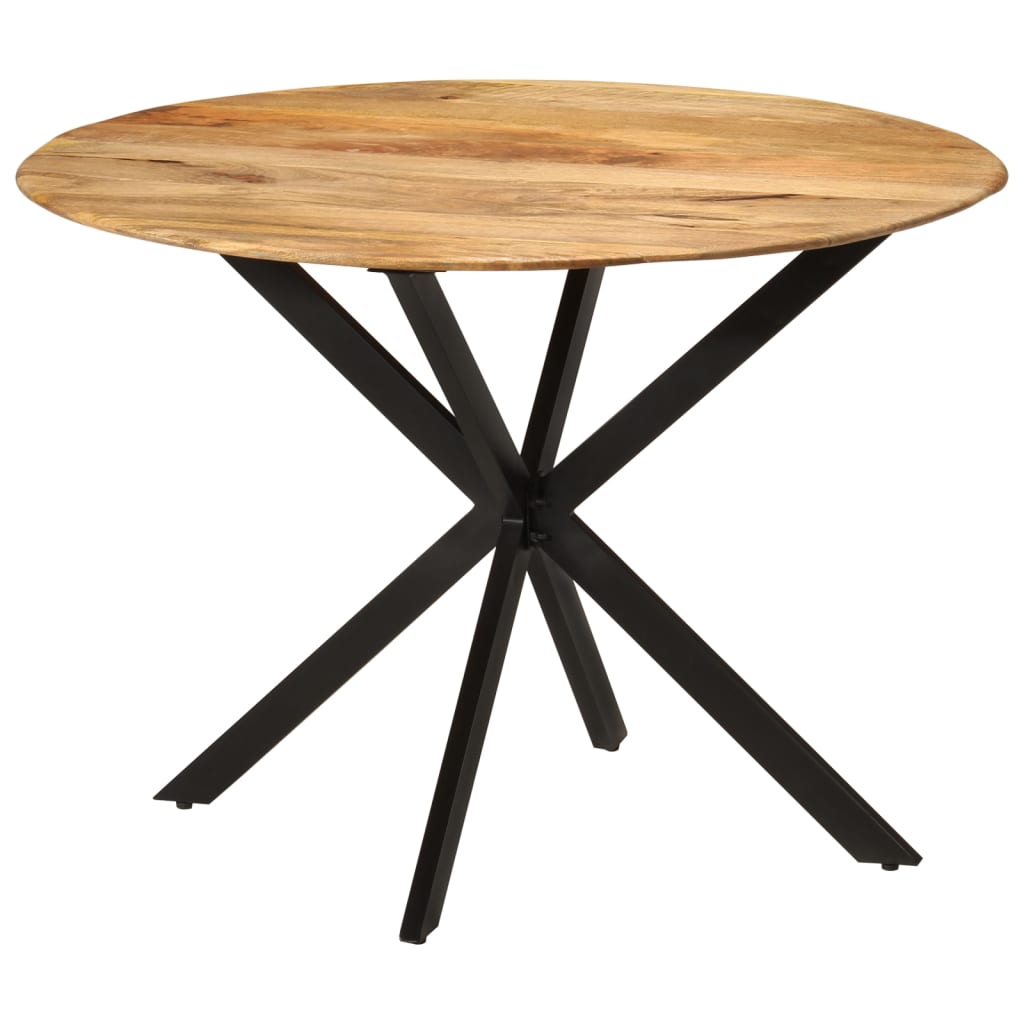 Mesa de jantar Ø110x78 cm madeira de mangueira maciça e aço