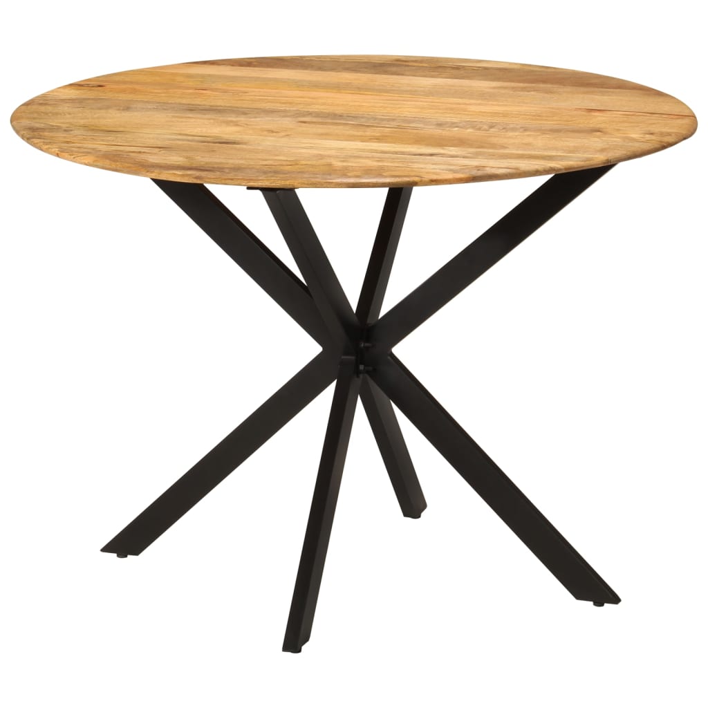 Mesa de jantar Ø110x78 cm madeira de mangueira maciça e aço