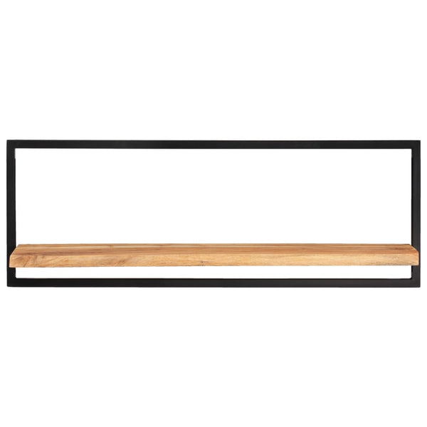 Prateleiras de parede 2 pcs 100x24x35 cm acácia maciça e aço
