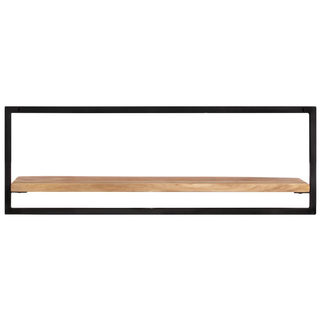 Prateleiras de parede 2 pcs 100x24x35 cm acácia maciça e aço