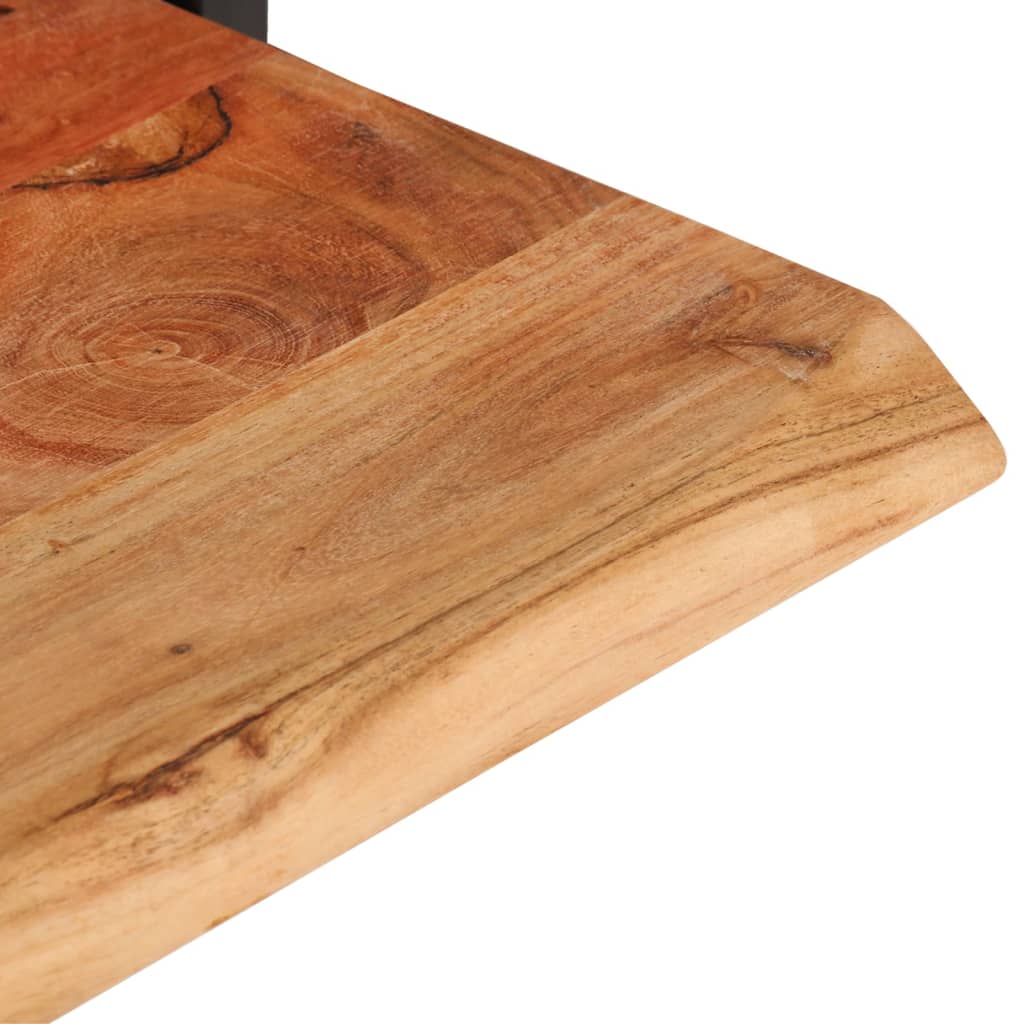 Prateleiras de parede 2 pcs 100x24x35 cm acácia maciça e aço