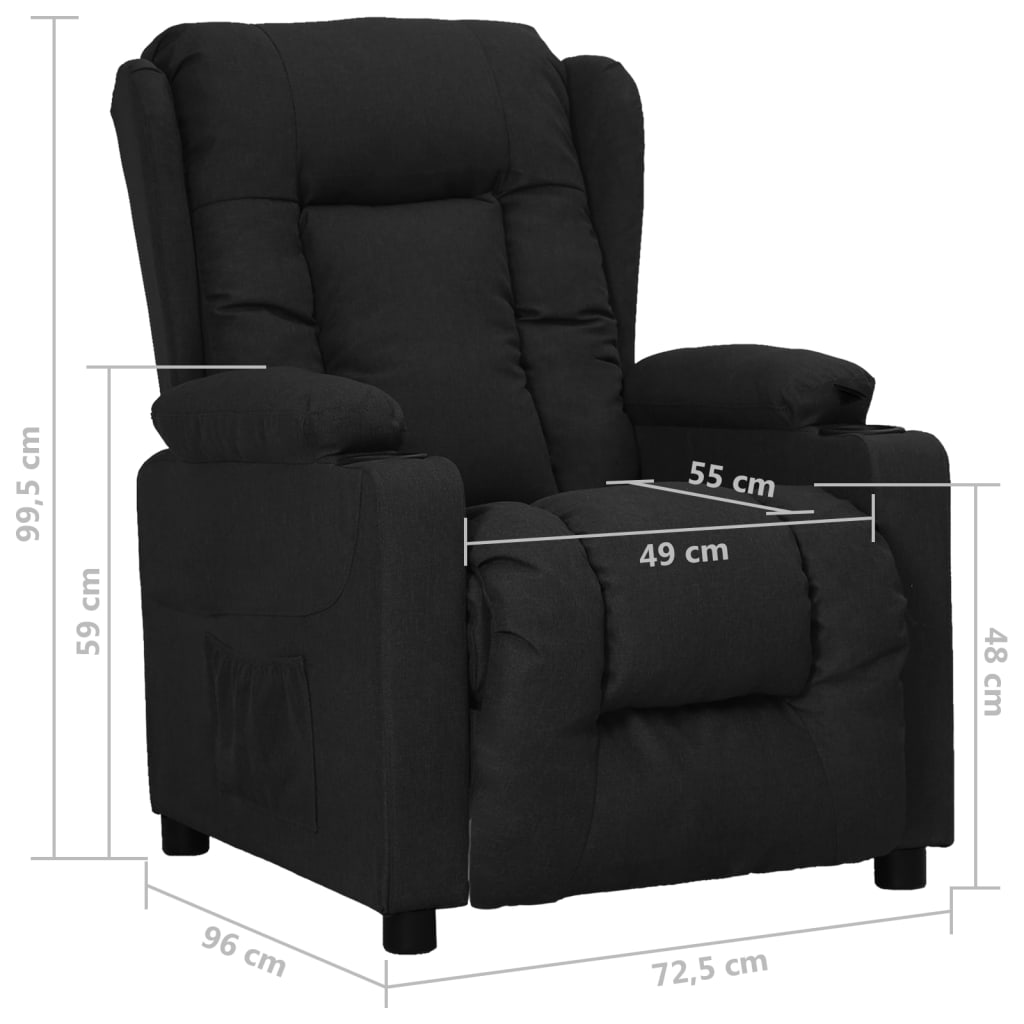 Poltrona reclinável tecido preto