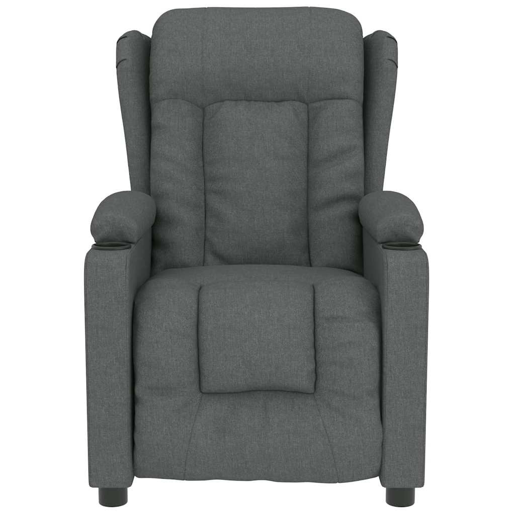 Poltrona de massagens tecido cinzento-escuro