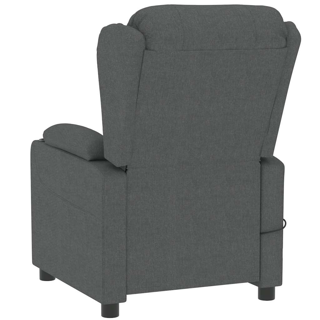 Poltrona de massagens tecido cinzento-escuro