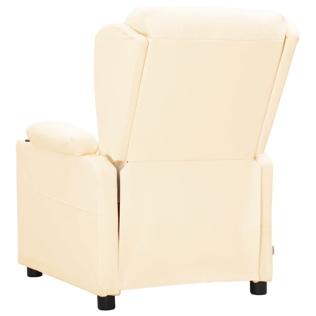 Poltrona reclinável couro artificial cor creme