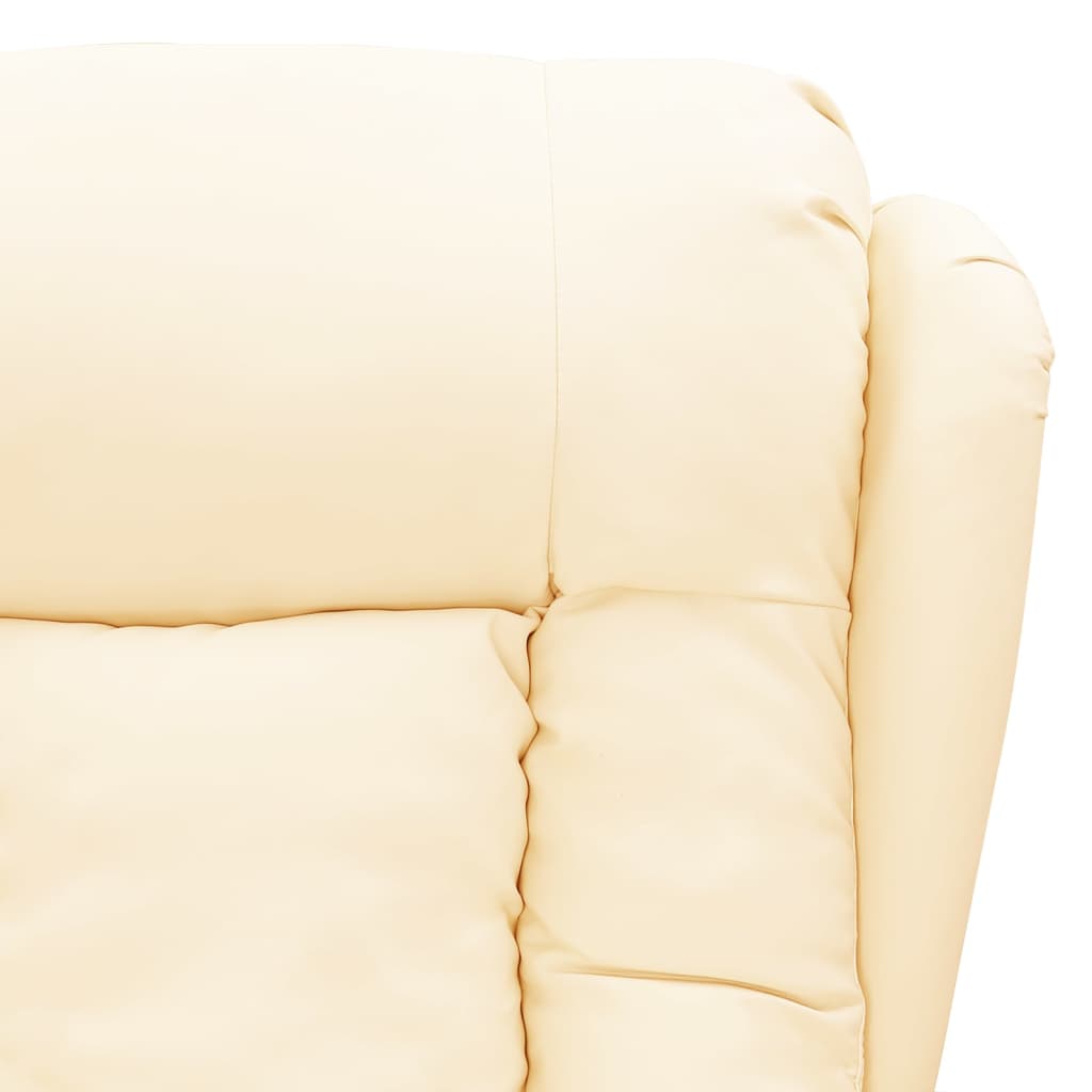 Poltrona reclinável couro artificial cor creme
