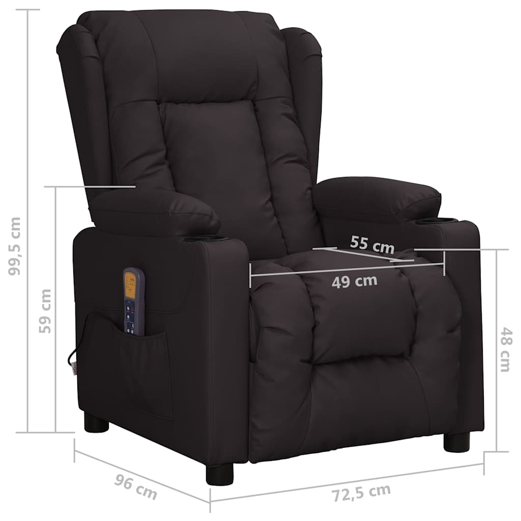 Poltrona de massagens couro artificial preto