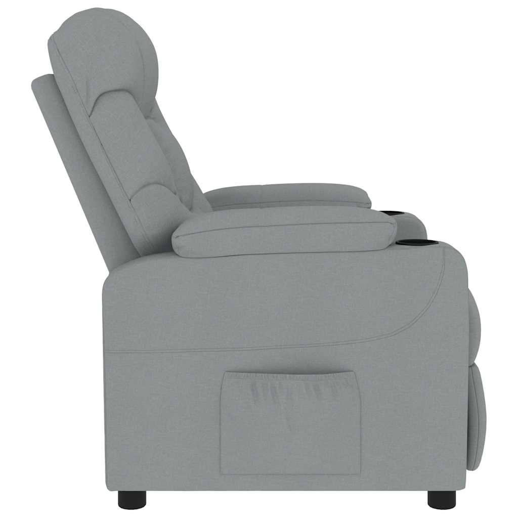 Poltrona de massagens tecido cinzento-claro