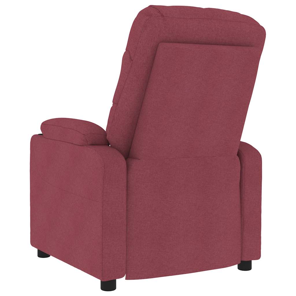 Poltrona de massagens elétrica reclinável tecido vermelho tinto