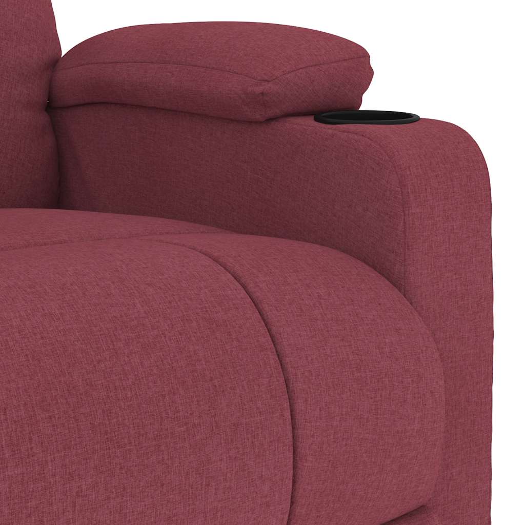 Poltrona de massagens elétrica reclinável tecido vermelho tinto