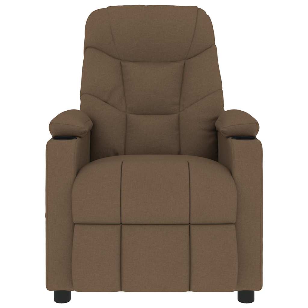 Poltrona de massagens reclinável tecido castanho