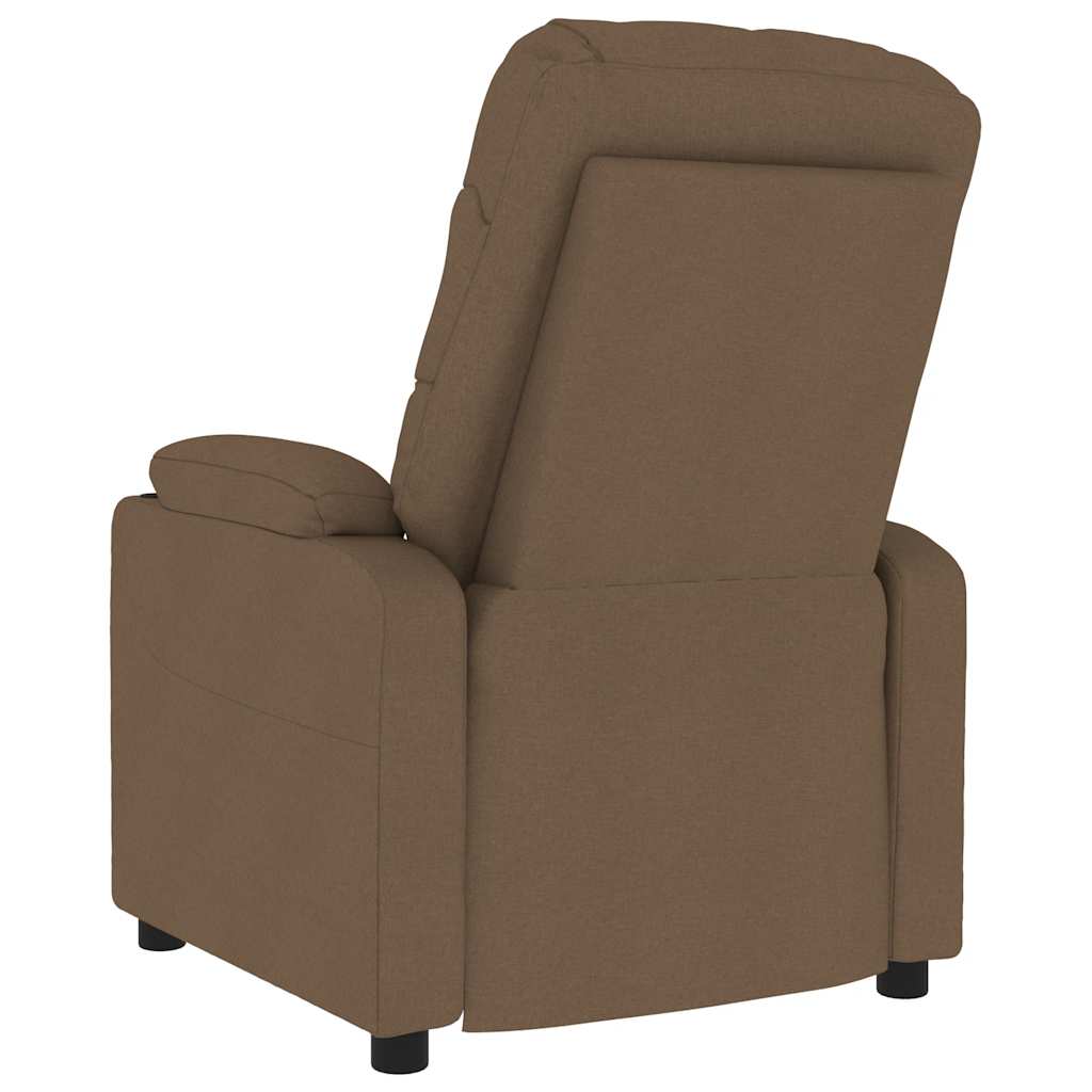 Poltrona de massagens reclinável tecido castanho
