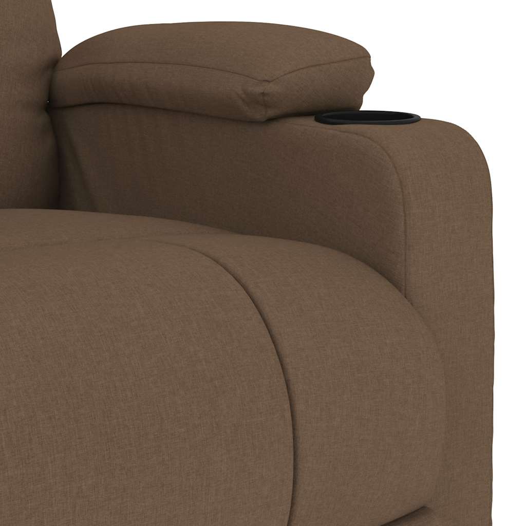 Poltrona de massagens reclinável tecido castanho