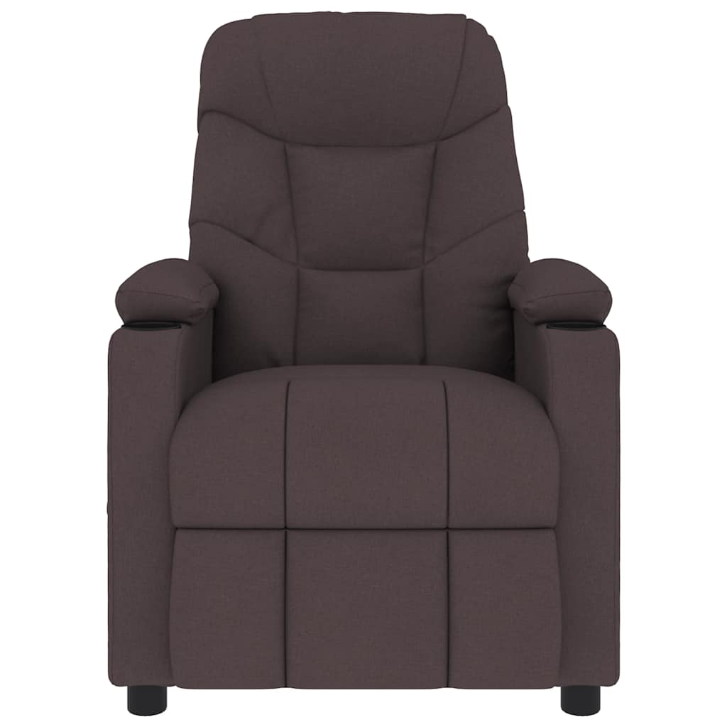 Poltrona de massagens tecido castanho-escuro