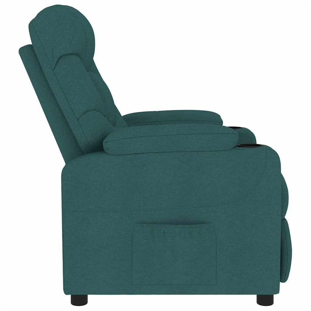 Poltrona de massagens tecido verde-escuro