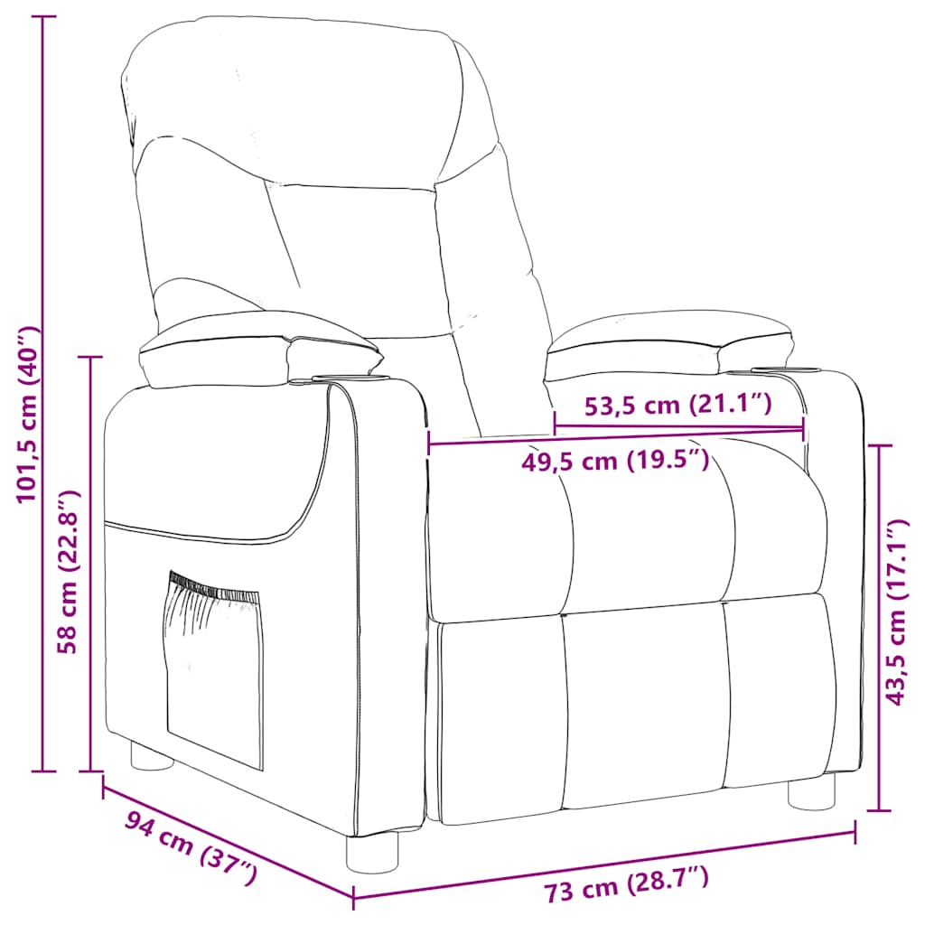 Poltrona de massagens tecido cor creme