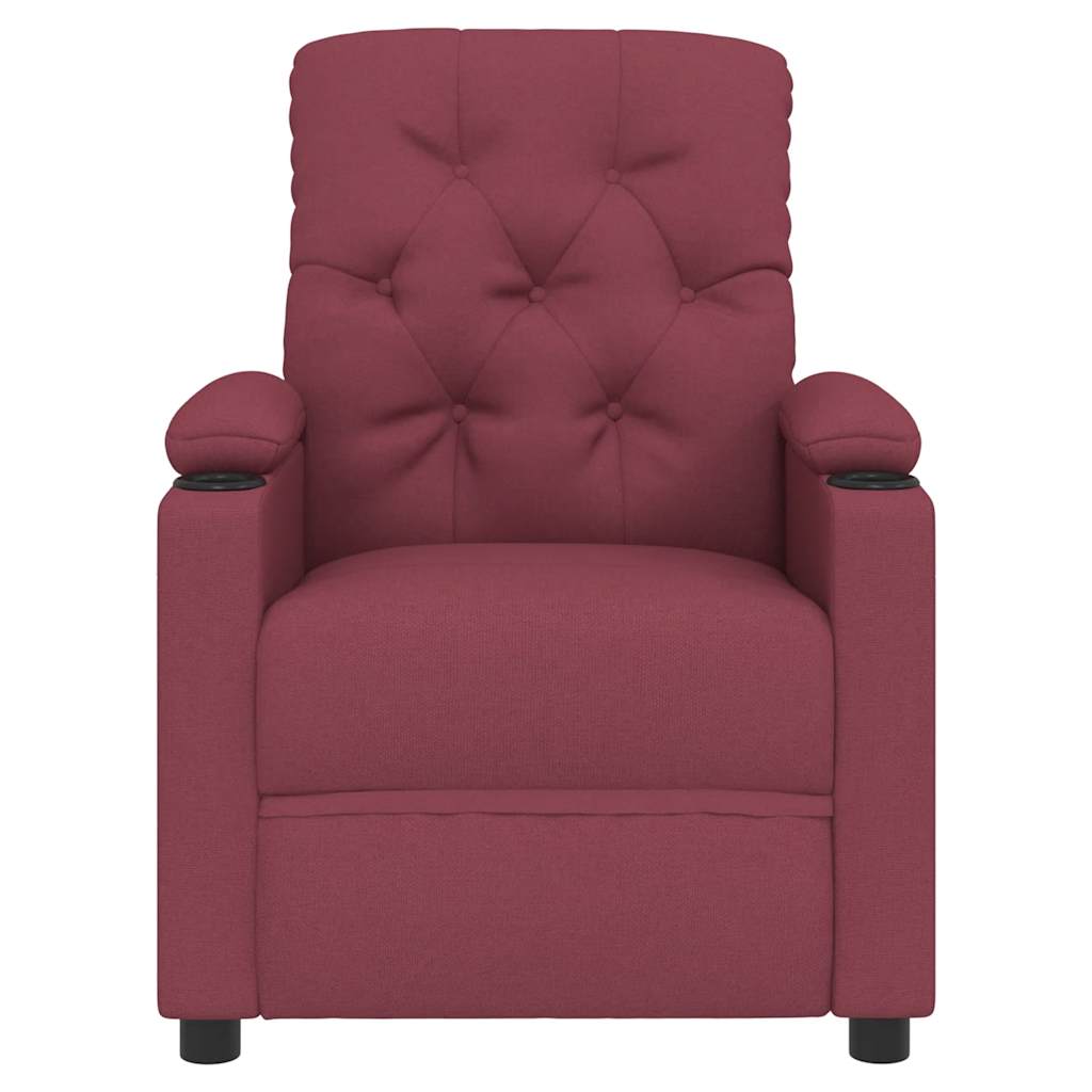 Poltrona reclinável tecido vermelho tinto