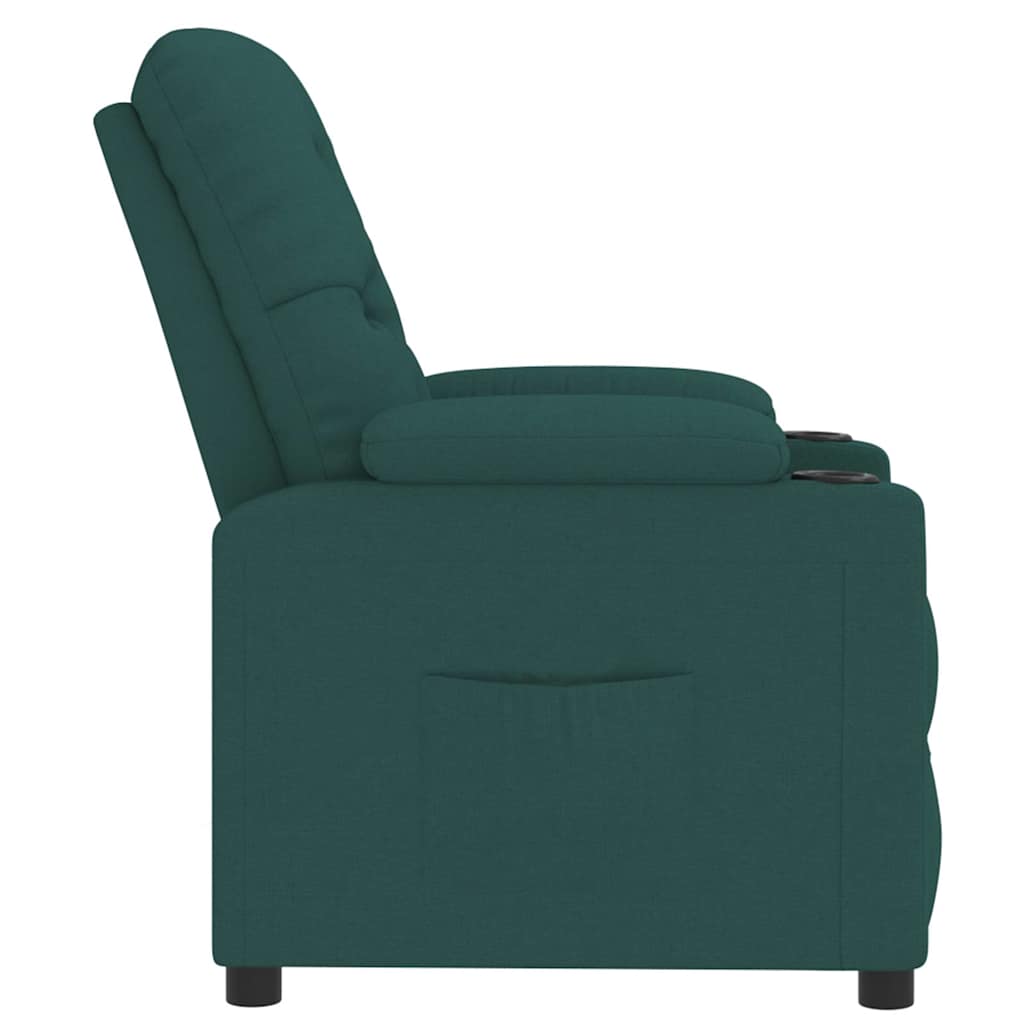 Poltrona reclinável tecido verde-escuro