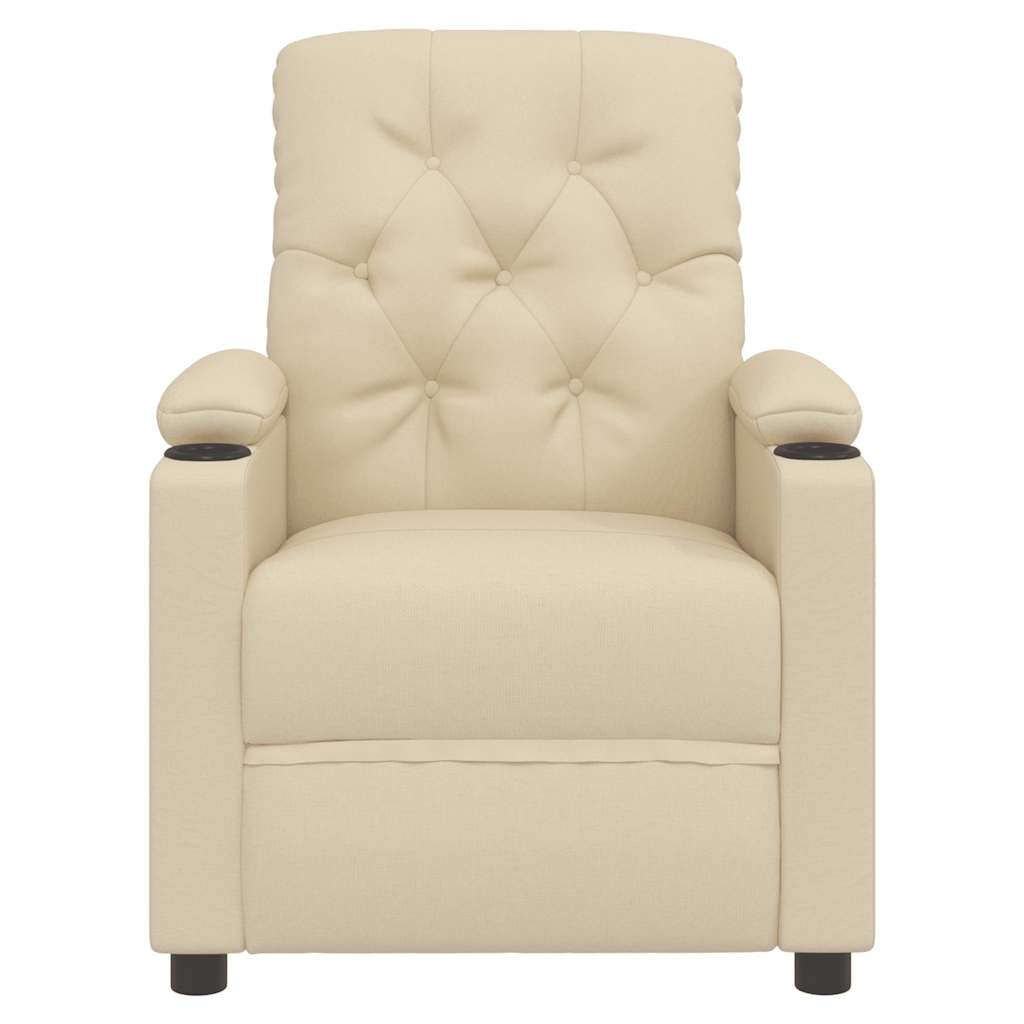 Poltrona reclinável tecido cor creme