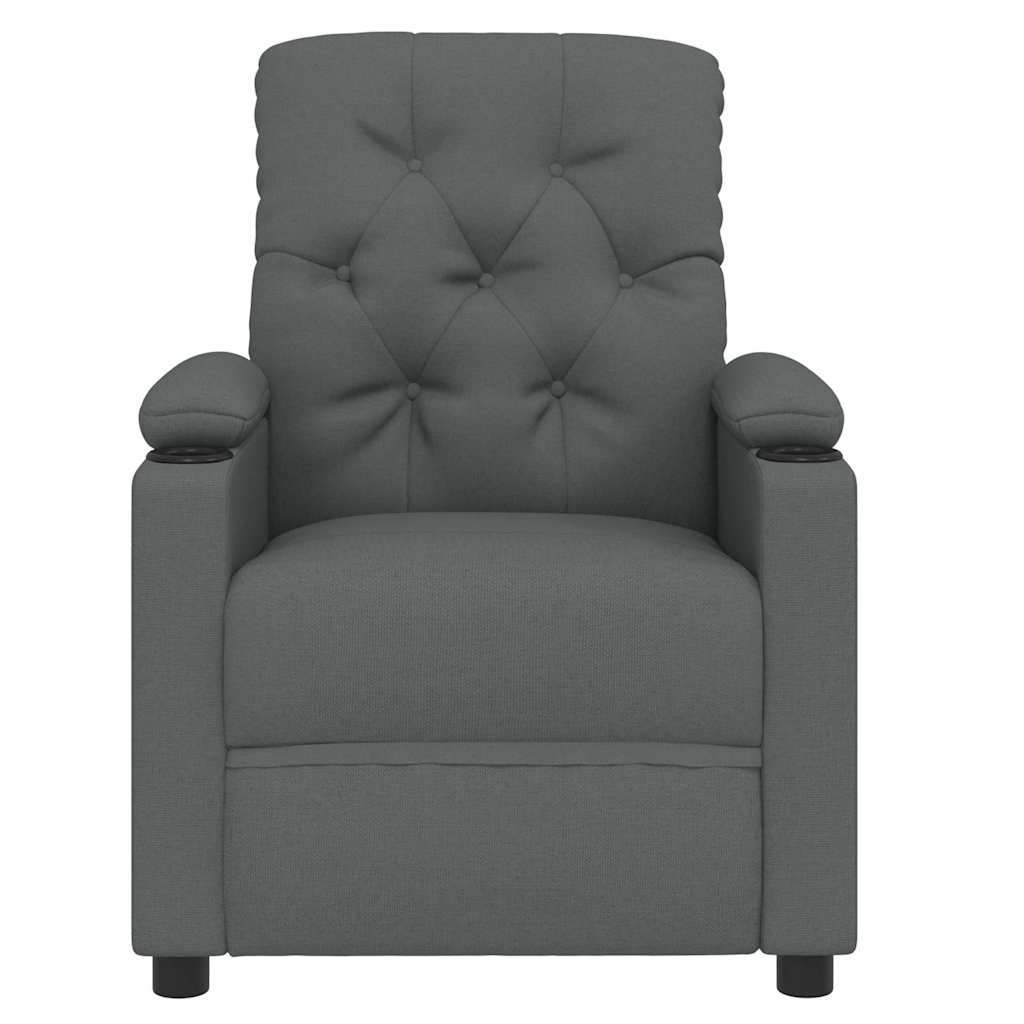 Poltrona de massagens tecido cinzento-escuro