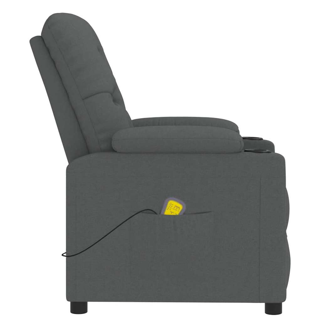 Poltrona de massagens tecido cinzento-escuro