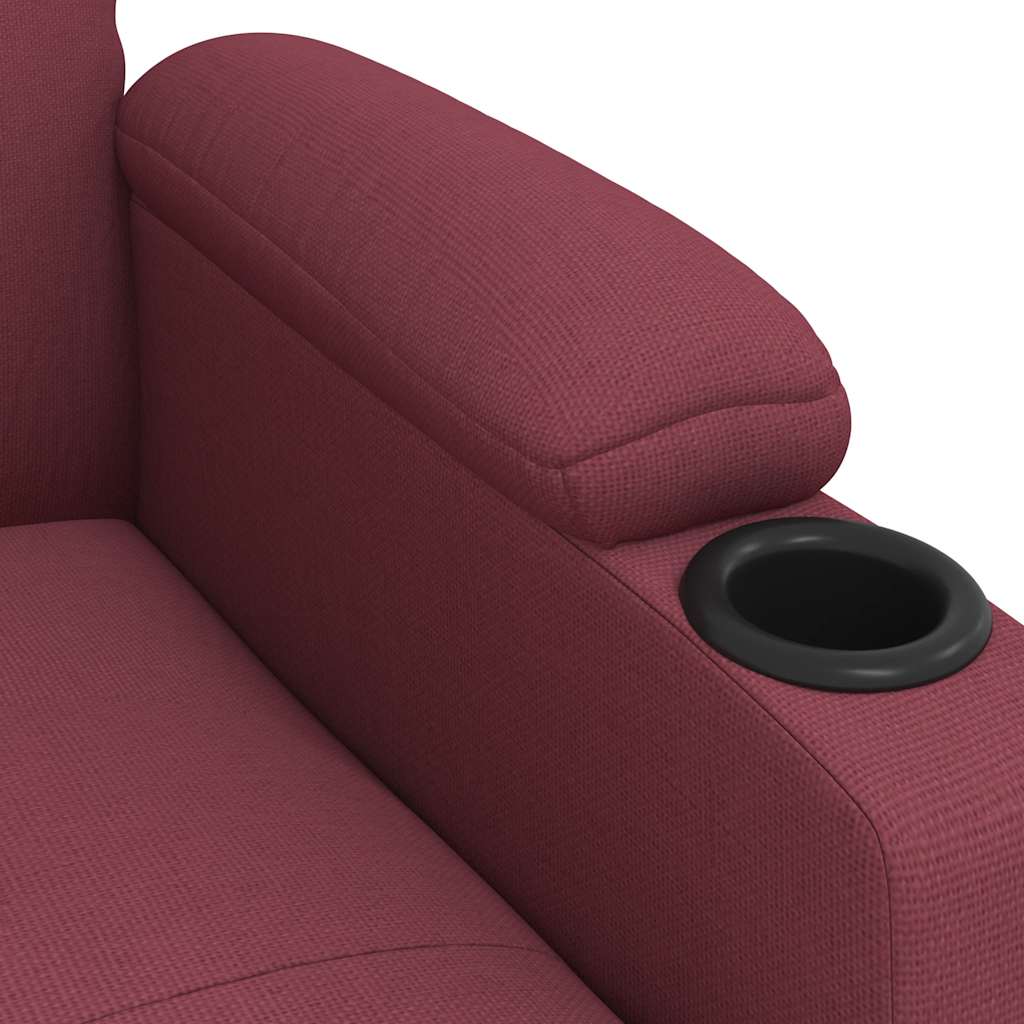 Poltrona de massagens elétrica reclinável tecido vermelho tinto
