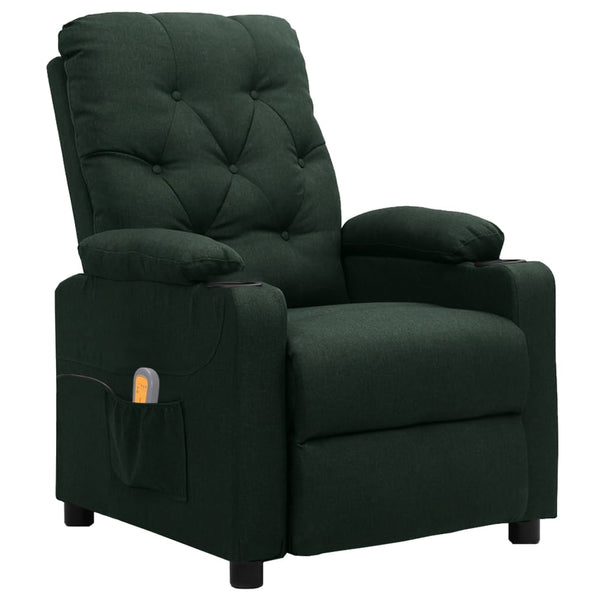 Poltrona de massagens tecido verde-escuro