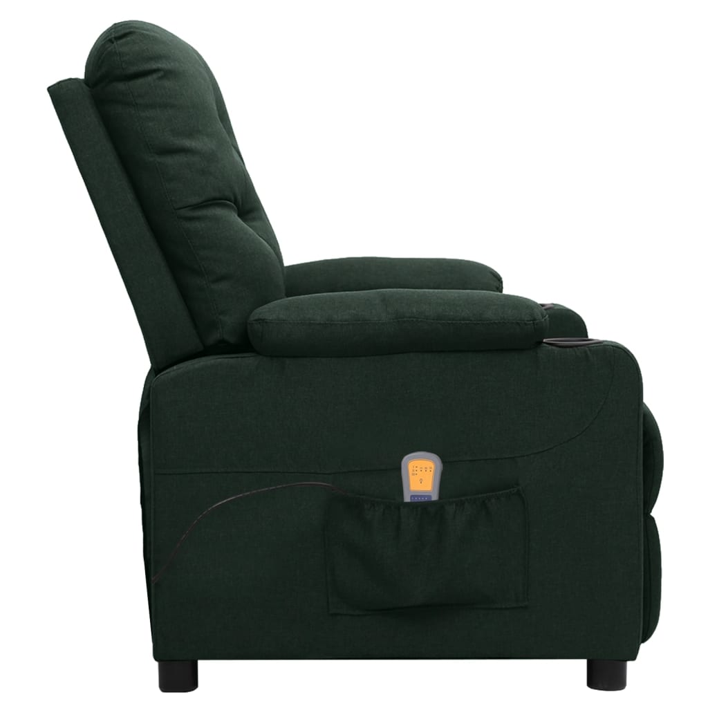 Poltrona de massagens tecido verde-escuro