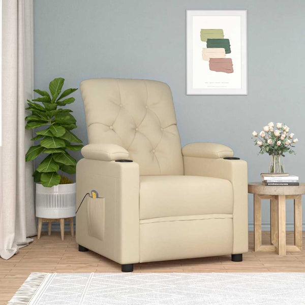 Poltrona de massagens tecido cor creme