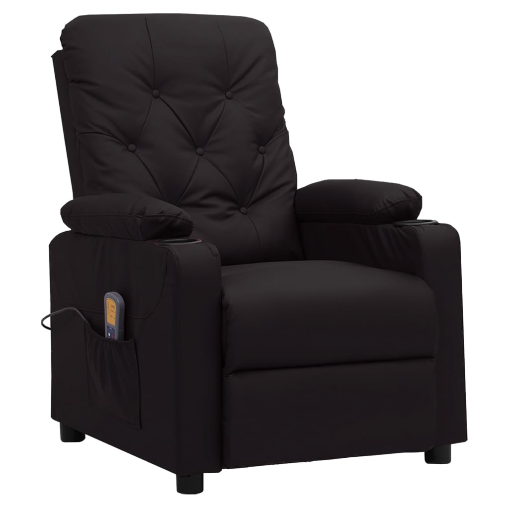Poltrona de massagens couro artificial preto