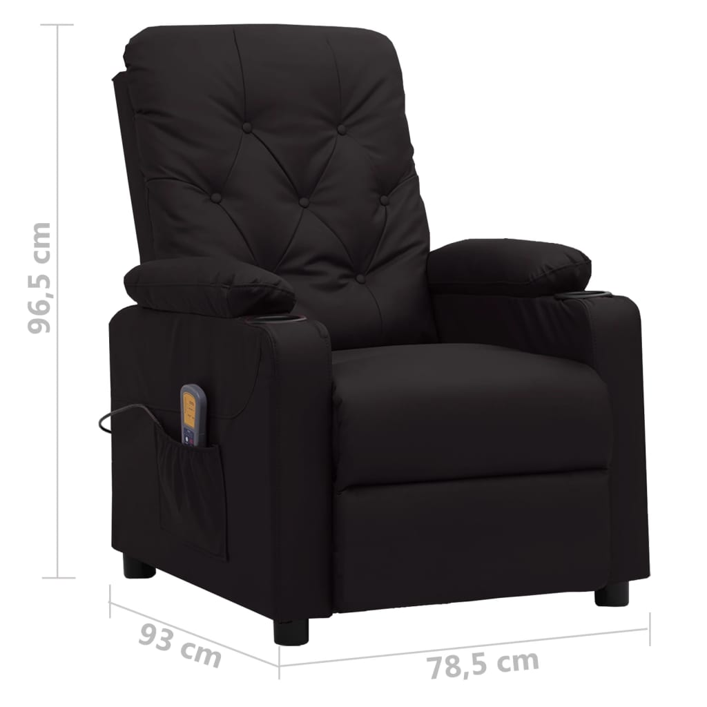 Poltrona de massagens couro artificial preto
