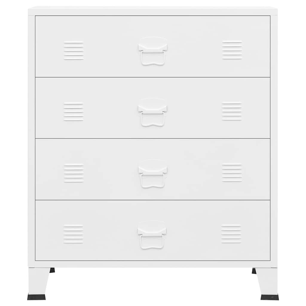 Cómoda industrial 78x40x93 cm metal branco